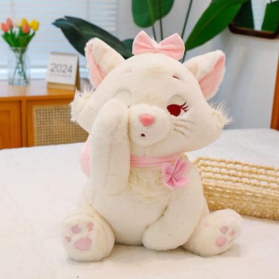 Marie Kat Knuffelpoppen De Aristokatten Cartoon Slaperig Gezichtje Marie Strik Knuffels Poppetje Zachte Knuffeldieren Huisdier Speelgoed Cadeaus 35cm white