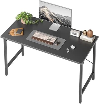PromoHome Werkbureau 100x48 cm - Stabiel Metal Frame met Houten Blad