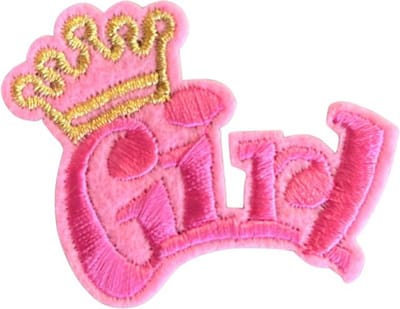 Girl meiden - prinses - meiden - strijkembleem - strijkapplicatie - iron on - carnaval - roze