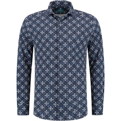 District Indigo  Lange Mouw Overhemden Donkerblauw 7.42.025.782