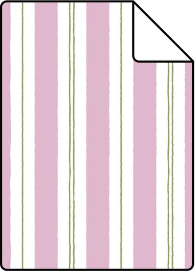 Proefstaal ESTAhome behang strepen paars en groen - 26.5 x 21 cm - 131959-S
