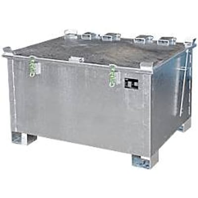 Lithium-ionen-magazijnbak LIL 280, plaatstaal, afsluitbaar deksel, 3-voudig stapelbaar, B 1200 x D 1000 mm,