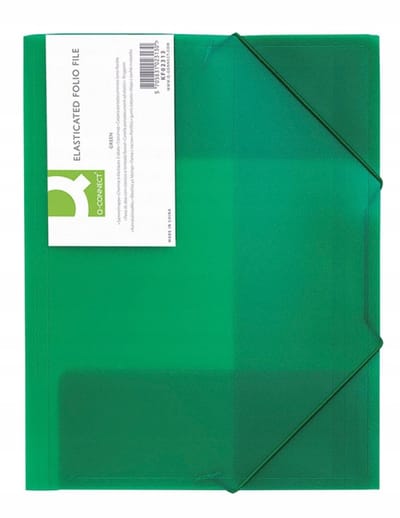 Q-connect Kaart A4 3-Flaps PP Groen met Elastiek