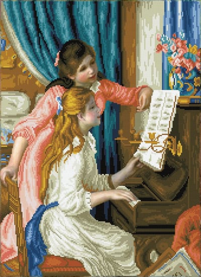 DIAMOND DOTZ Girls Piano - Diamond Painting - 36.768 Dotz - 66x47 cm