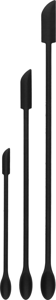 Krumble Flessenlikker set van 3 - Pottenlikker - Pannenlikker - Flessenschraper - Flessentrekker - Vaatwasserbestendig - Flexibel - Siliconen - Zwart - 30 cm