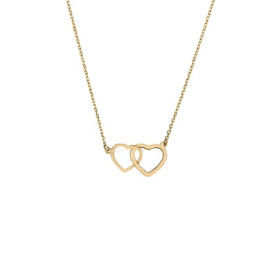 Lucardi Dames 9 karaat ketting hart - Ketting - 9 Karaat - Goudkleurig - 45 cm