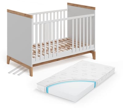 Vitalispa Malia Babybed – 70x140 cm met matras Wit/Kunstnijverheid