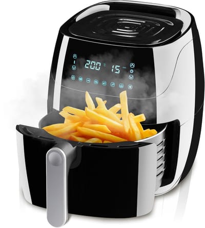 tectake® Airfryer - Heteluchtfriteuse, Airfryer, Touchscreen Display, div. Programma's, Airfryer Zonder Vet en Olie, Vaatwasmachinebestendig, Met Accessoires Receptenboekje (HF-3019TS-D Yaiza)