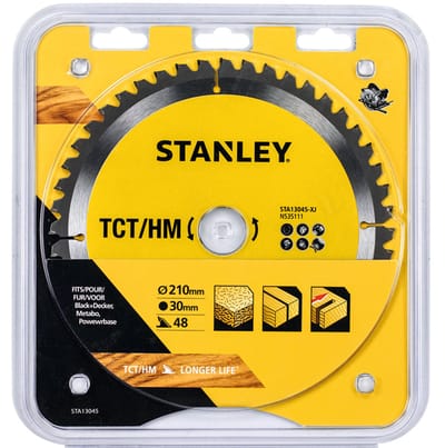 Stanley Cirkelzaagblad Hout Sta13045-xj - 210mm - 48t Fijn - Hardmetaal