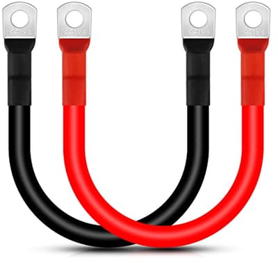 Batterij omvormer kabel 2AWG/35mm² 50 cm 12V acculader kabel met M8 ringklemmen voor vrachtwagens, motorfietsen, campers en zonne-energie