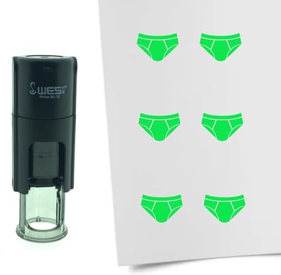 CombiCraft Stempel Onderbroek 10mm rond - Groene inkt