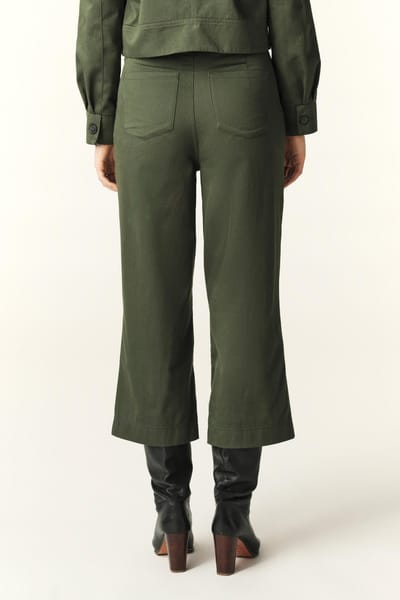 BA&SH Wide Trousers Kaki Maat: 34 | Wijde Broeken Outlet | Dames | Bruin