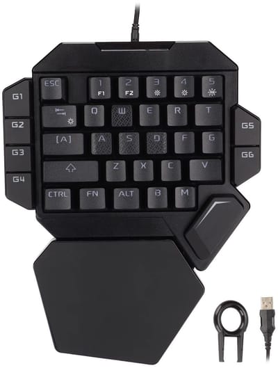 Dailygoody - Eenhandig Gamingtoetsenbord - Mechanisch Toetsenbord - Ergonomisch Ontwerp - Draagbaar Mini-toetsenbord - RGB-achtergrondverlichting - Ge