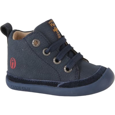 Shoesme Donkerblauwe Bootie - Veterschoen Kind - Jongens - Dark Blue - Leer;Microleer - Maat 19