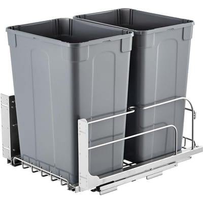 Dubbele Uitschuifbare Afvalbak Keuken Afvalbak Soft Close Grijs 35QTx2