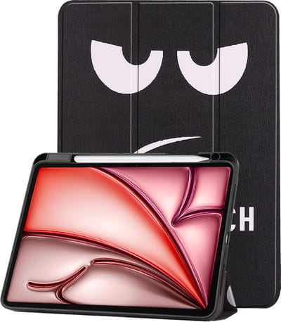 Hoes - Geschikt voor Apple iPad Air (2024/2025/2026) - 11 inch - Dun & Stevig - Trifold Bookcase - Hard Cover Case - Met Uitsparing Geschikt voor Apple Pencil - Hardcover Book - Tablet Hoesje - Don't Touch Me