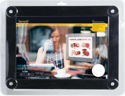 Securit® dubbelzijdige A3-posterlijst met venster, zwart