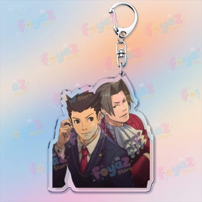 Klassieke Anime Sleutelhanger Accessoires Tas Bedels Phoenix Wright Miles Edgeworth Bezwaar Sleutelhangers Sieraden Dames Vrienden Cadeau