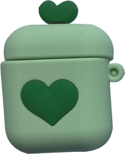 Hidzo Hoes voor Apple's Airpods 1/2 - Hartje - Groen - Siliconen