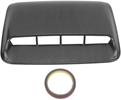 Dailygoods- Motorkap Ventilatiedeksel Universeel - ABS Materiaal - Koolstofvezel Textuur - Auto Accessoire - Decoratieve Luchtstroom Inlaat - Afmeting 40 x 28 cm - Ventilatiekap
