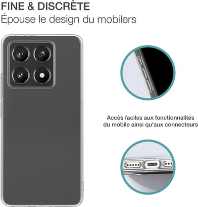 Bigben Connected, Hoesje geschikt voor Xiaomi 14T - Flexibel SiliSoft Anti-Vergeling, Transparant