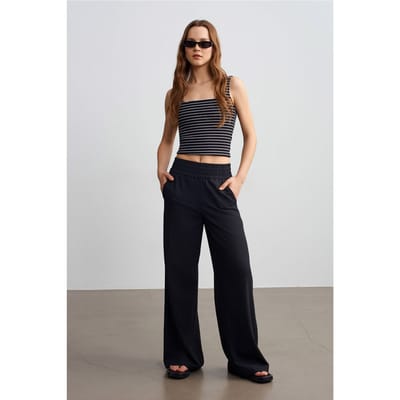 Vrouwen Wijde-Pijpen Crepe Broek