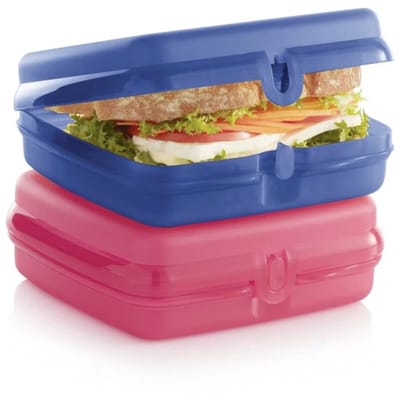 Tupperware Set van 2 Snackies Vierkant | Eco Sandwichdoos Broodtrommels
