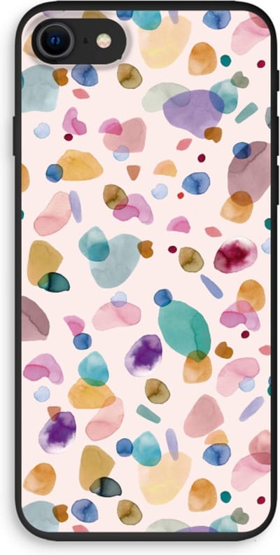 Case Company® - Hoesje geschikt voor iPhone SE 2020 hoesje - Terrazzo Memphis - Biologisch Afbreekbaar Telefoonhoesje - Bescherming alle Kanten en Schermrand