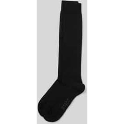 FALKE Softmerino lang eenkleurig wol katoen kniekousen dames zwart - maat 37-38