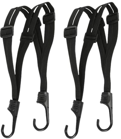 Spanrubber met haken voor Fiets en Motor - 2 Stuks, Elastische Spanbanden voor Bagage en Helm