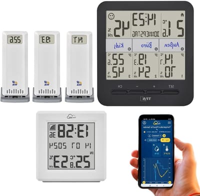 Klimaat Monitoring Set - Temperatuur Vochtigheid - Schimmel Preventie - Online Portal - Tot 50 Zenders - Zwart