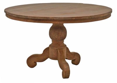Meubelplaats Eettafel Dingklik Rond - Teak Hout - Klassieke Poot - Bolpoot - 150 cm