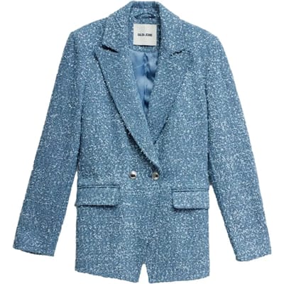 Jeans Blazer met Jacquardpatroon en Pailletten Dames Salsa Jeans