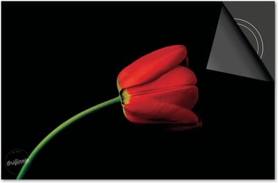 Inductie beschermer 60x60 - afdekplaat inductie mat - Dietrix Kookplaat beschermer - Exclusief - Bloemen en Planten - Rode Tulp