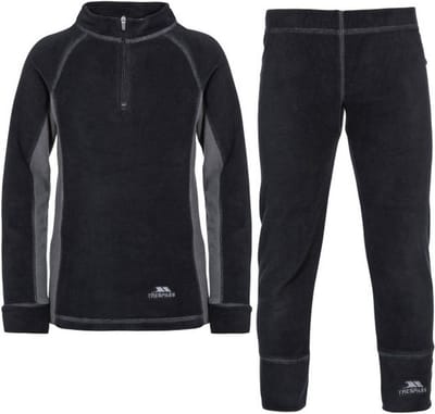 Trespass Kinder Funktionsunterwäsche Bubbles - B Kids M/Fleece Base Layer Black-3/4