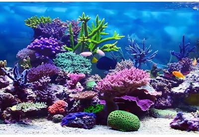 Dailygoody - Aquariumdecoratie PVC - Zelfklevend Koraal - Levendige Kleuren - 76 x 30 cm - Onderwaterdecoratie - Geschikt voor de meeste aquariums