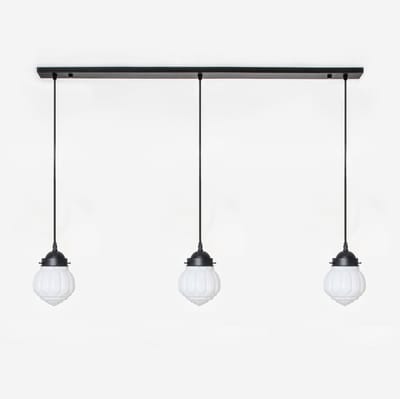 3 x Wassail lampen aan plafondbalk Moonlight - Art Deco Trade