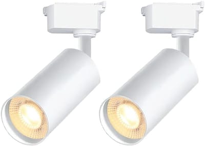 2-Lichts 20W Dimbaar – Witte LED Railspot Koppen (Zonder Rails) – Geschikt voor H-Type Rails – 6000K Koelwit – Plafondspot voor Binnen & Zakelijk