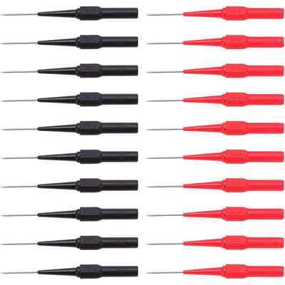 10 Paires 26.010 1,00 mm Aiguilles de Piercing Sondes de Test 30VAC‑60VDC 10A pour Réparation de Véhicules Automobiles black