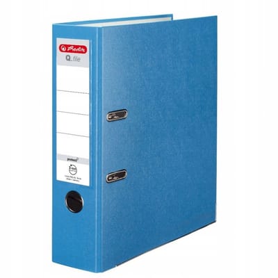 2x Herlitz Q.file Segregator A4 80mm Lichtblauw