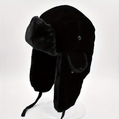 1 stuks Heren Winter Plus Fluweel Dikke Muts met Oorbescherming Voor Mannen Vrouwen, Ideale keuze voor Cadeaus One-size black