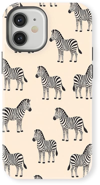 Safari Tough Case geschikt voor iPhone 12 | Premium hoesje met Safari Dieren Design | Geschikt voor Mag | Dieren Print Backcover geschikt voor iPhone 12 Zebra