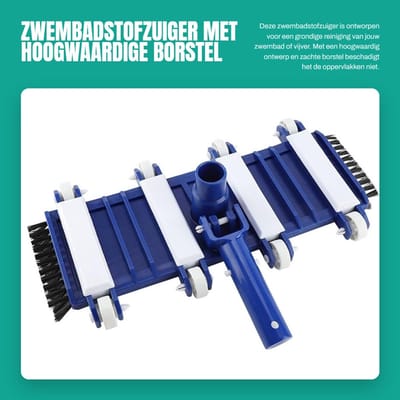 Dailygoods- Zwembadstofzuiger Hoogwaardige Materialen - Zwembadreiniger - Bodemzuiger - Vacuümkop - Handgreep voor Verlengstokken - Geschikt voor Zwembaden en Visvijvers - Zwembadborstel