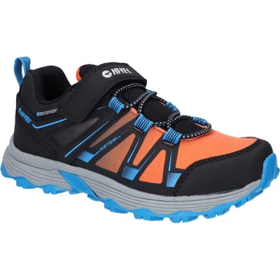 Hi-Tec SCRAPPY LOW WP JR Polyester Unisex Kinders Zwart/blauw Donau/vlam Wandelschoenen