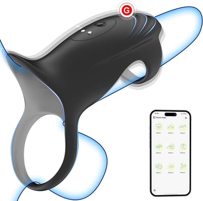 Ynkkvre - Dubbele Vertraging Penisring - Mannen - 9 Vibratiemodi - G-Punt Stimulator - APP-besturing - Voor koppels