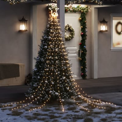vidaXL - Kerstboomverlichting - 320 - warmwitte - LED's - 375 - cm