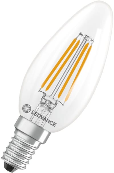 Ledvance LED Filament Kaarslamp E14 - 3.4W 470lm 4000K 230V - Ø35mm - Geschikt voor werkruimtes, keukens, kantoren