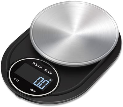 Elektronische digitale weegschaal 5 kg met een nauwkeurigheid van 0,1 g