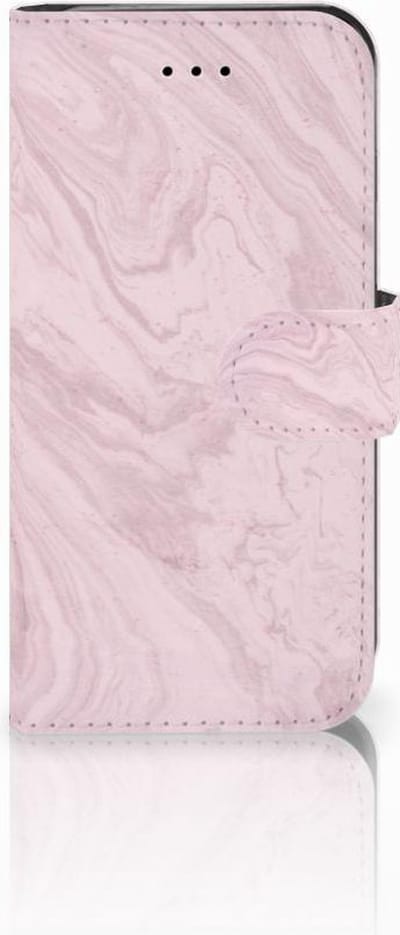 Book Case voor iPhone 7 | 8 | SE (2020) | SE (2022) Bookcase Marble Pink - Origineel Cadeau Vriendin
