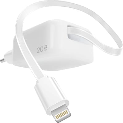 Snellader met Vaste Geschikt voor Apple Lightning Oplaadkabel - Geschikt voor iPhone Oplader - 20W Snel Lader